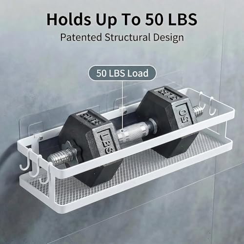 2 Pack 16.5" Extra Long Slim Shower Caddy (White / Minimalist Open (16.5" Extra Long))