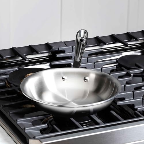 D3 3 Ply Stainless Steel Fry Pan with Lid 10 Inch (10 inch Stainless Steel Fry Pan)