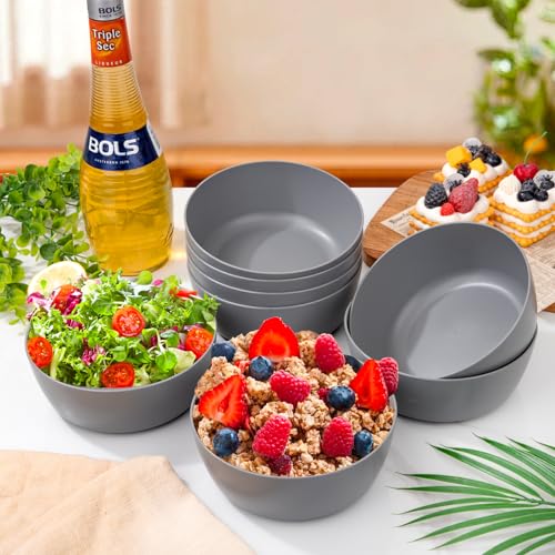 EI 8pcs Wheat Straw Bowls (Dark Grey Wheat Straw Bowls)