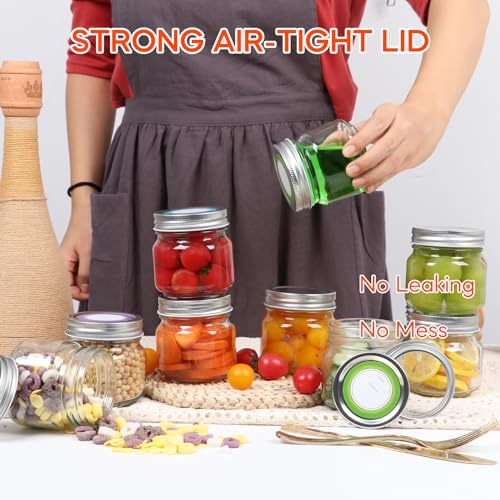 30 Pack Mason Jars 8oz with Silver Lids and Bands (Silver Split Lids-8oz)