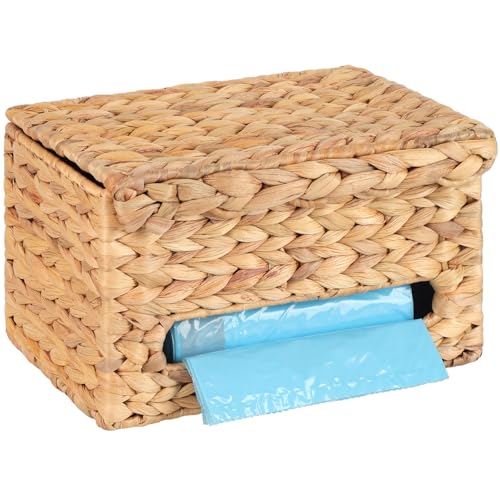 Trash Bag Holder with Scalloped Lid 13 (Light Brown)