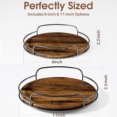 2 Pack 9'' 11'' Lazy Susan Turntable Organizer for Table Top Cabinet (9in+11in 2 Pack)