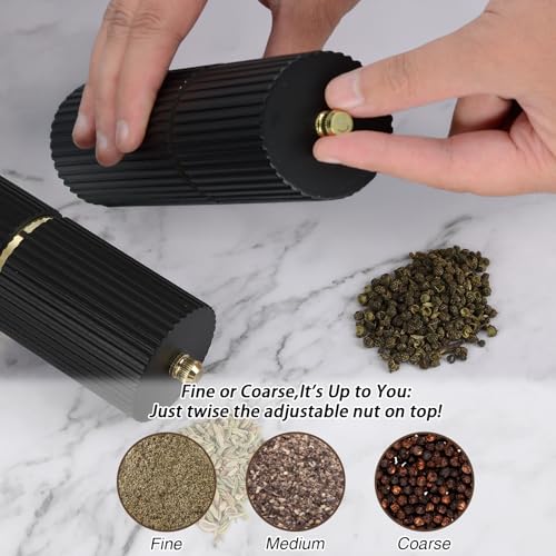 Wooden Salt and Pepper Grinder Set with Gold Accents (2 Count)