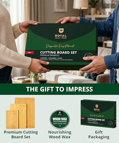 Wooden Cutting Boards for Kitchen Meal Prep & Serving (3-Piece (Gift_Set) / Natural)