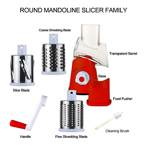 Cambom Rotary Cheese Grater Hand Crank Cheese Shredder for Fresh Cheese