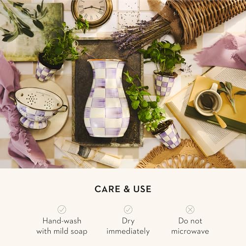 Enamel Colander (Large / Violet Check)