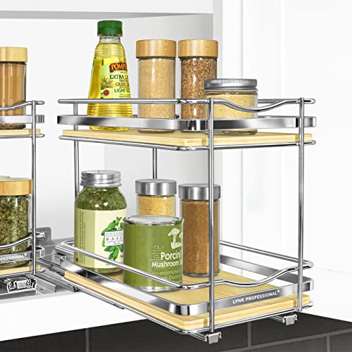 lite™ Pull Out Spice Organization for Cabinets (Wood / 6-1/4" - 2 Tier)