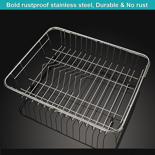 Expandable Dish Drying Rack Organizer and Utensil Cutlery Holder