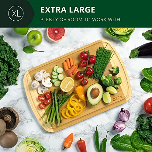 Wooden Cutting Boards for Kitchen Meal Prep & Serving (1-Piece / Two-Tone)