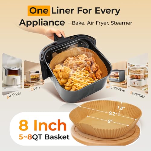 Air Fryer Liners Disposable 500 Pcs (8" Square)