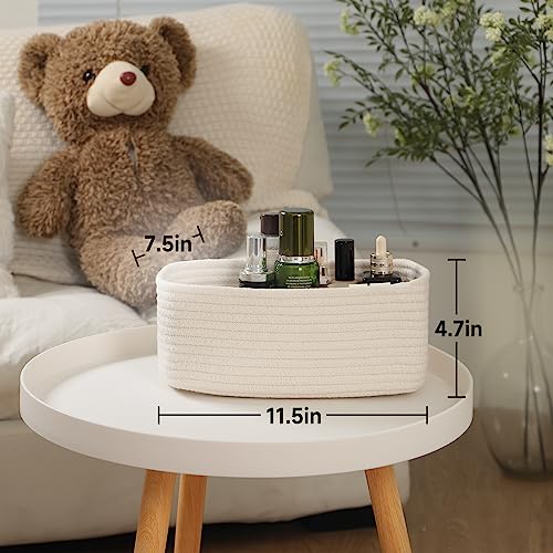 Small Storage Baskets for Organizing (4pcs-L11.5xW7.5xH4.7" / Off White)