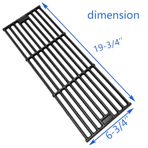 19-3/4" Cast Iron 4 Cooking Grates Replacement for Chargriller 2121, 2123, 2222, 2828, 3001, 3008, 3030, 3072, 3232, 3725, 4000, 4001, 4008, 4208, 5050, 5072, 5252, 9020 King Griller 3008, 5252 Grill (19 3/4" x 27")