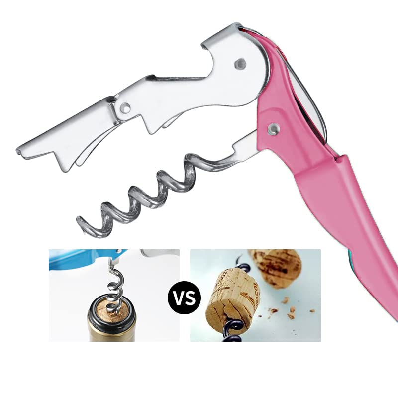 Professional Waiter Corkscrew Wine Openers Set (Pink 2 Packs)