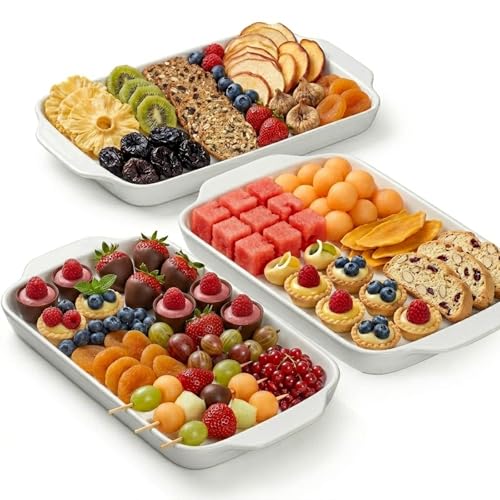 Large Serving Platter with Handles 16"x9" (3 Count)