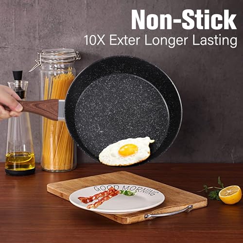 Induction Pots and Pans Set Nonstick (Jet Black / 12 PCS Cookware Set)
