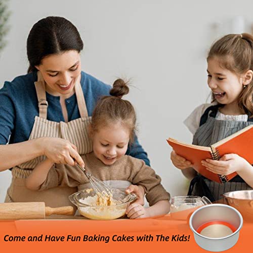 6 Inch Round Baking Mats (Bright Orange / 5.5"L x 5.5"W)