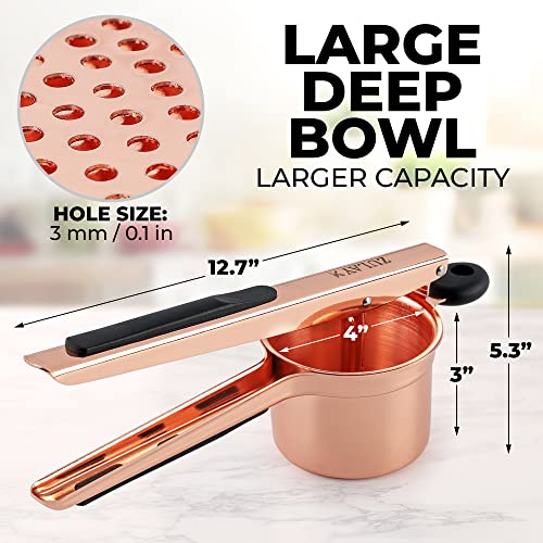 Premium Large 15oz Potato Ricer (Fixed Disc / Rose Gold Fixed Disc)