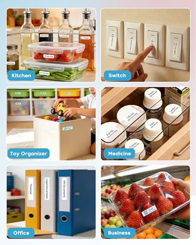Label Maker Bluetooth Label Maker Machine with Tape (White)