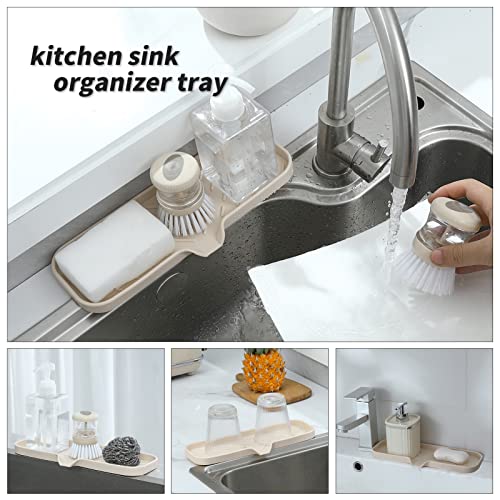 Silicone Soap Dish with Drain Spout (Tapioca / L(12"×4"))