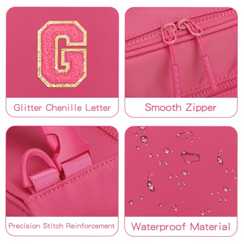Initial Insulated Lunch Bag for Girls Kids (Rosy Red / G)