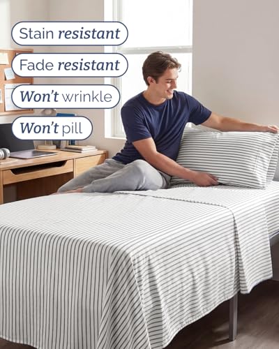 Twin XL Size 3 Piece Sheet Set (45 - Grey Stripes 2 / Twin XL)