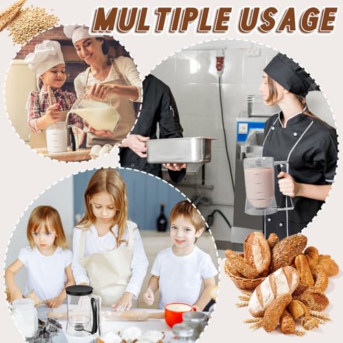 2 Pcs Handheld Batter Dispenser Squeeze Handle 4 Cups (Black)