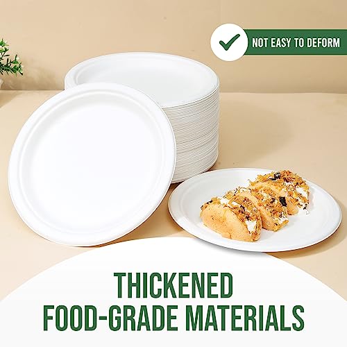 9 inch Paper Plate Heavy Duty Disposable (White / 9 IN)