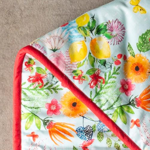Double Oven Mitts 100% Cotton Double Oven Glove (093 - Jardin D'ete - Mint / 7" x 35" (Double Oven Mitt))