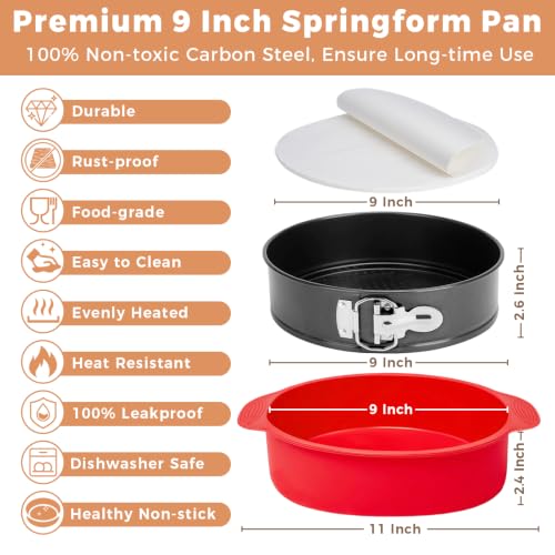 Springform Pan 9 Inch Spring Form Pan for Cheesecake with Protector (9")