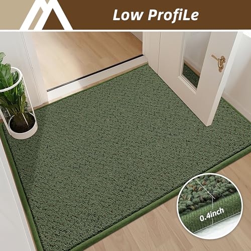 Dirt Trapper Door Mat 20"x32" Non Slip Washable Green (4.44 Sq Ft)