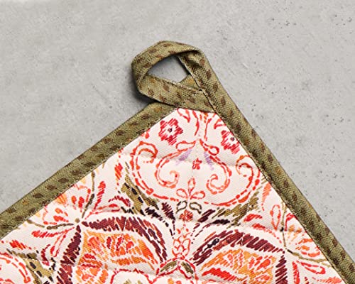 Pot Holders 100% Cotton Potholders (036 - Damask / 8" x 8" (Pot Holder Pack of 1))