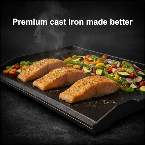 23 x 16 Inch Cast Iron Griddle for Gas Grills and Stove Tops (23" x 16" x 2.6")