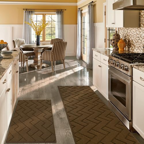 Kitchen Runner Rug (Dark Brown / 20"x59"+20"x32")