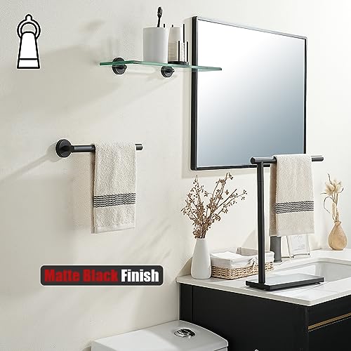 Hand Towel Holder Towel Ring Black (9 Inch / Matte Black)