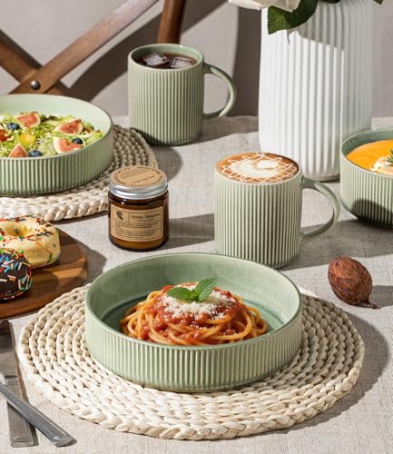 7.5 Inch Pasta Bowls Set of 4 (Set of 4 / Light Green)