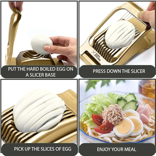 Good Grip Egg Slicer for Hard Boiled Eggs Heavy Duty Professional Large Aluminum Egg Slicer with Stainless Steel Wires Kitchen Aid Egg