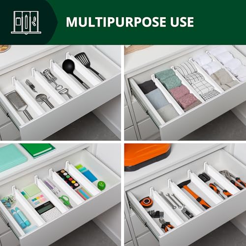 Bamboo Drawer Dividers Organizers (Large (up to 22") / White)