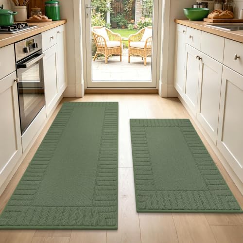 Kitchen Rugs Non Slip Washable 2PCS