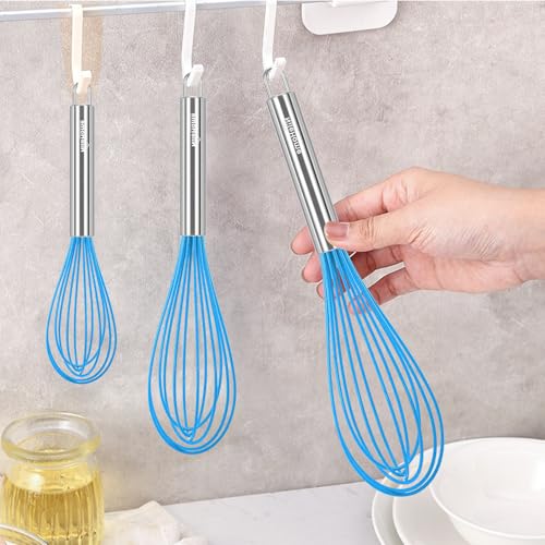 3 Pack Stainless Steel Whisk Set (Blue / 3 Piece)