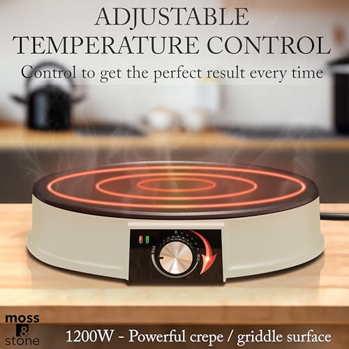 12” Electric Crepe Maker Machine (12 Inch Corded / Beige)