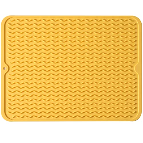 Silicone Dish Drying Mat (Yellow / 16"L x 12"W)