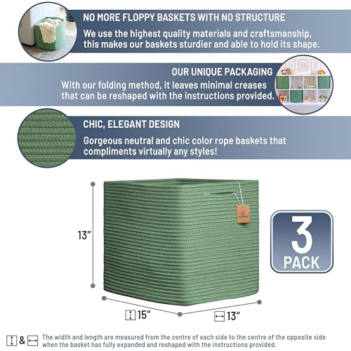 13x15x13 Kallax Storage Cubes Bins (Green / 15 x 13 x 13 (Kallax))