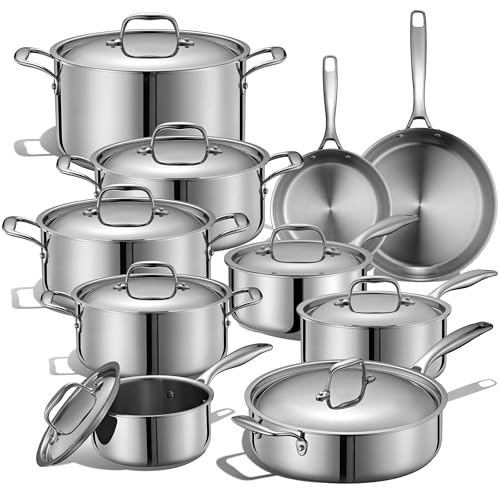 5 Ply Stainless Steel Cookware Set (20-Piece Set)