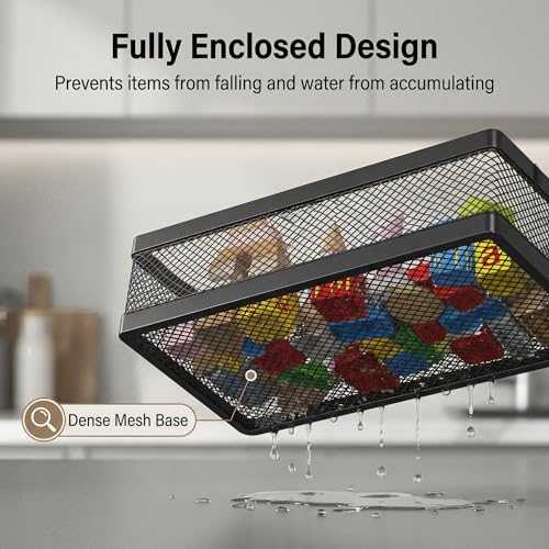 Mesh Shower Caddy Wall Mount (Matte Black / Full Mesh (12.6" Wide))