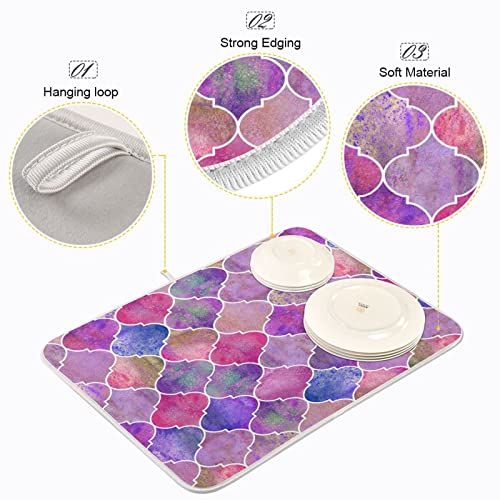 Super Absorbent Dish Drying Mat (Vintage Decorative Moroccan / 18" x 24")