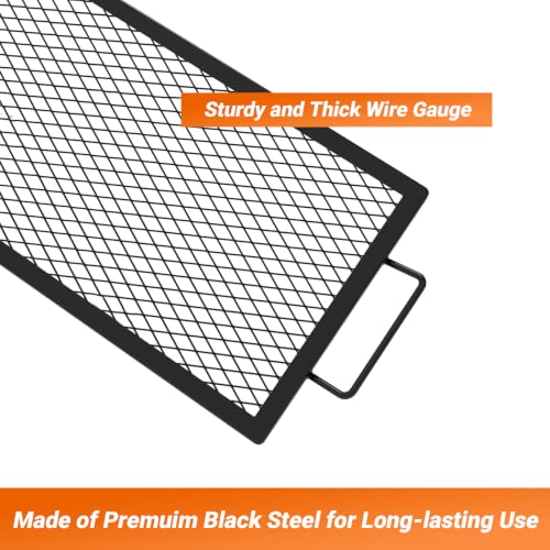 Heavy Duty Rectangular Fire Pit Grill Grate with X (44-INCH)