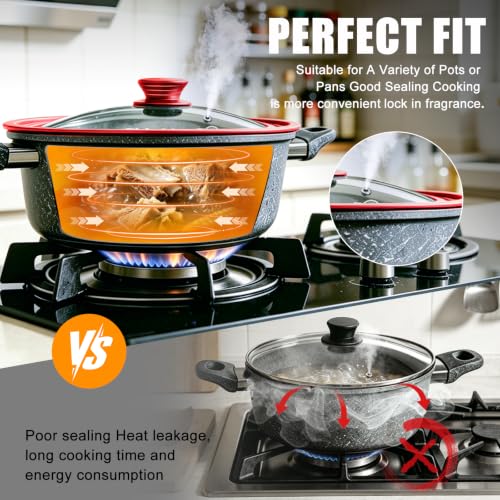Universal Lid for Pots (10 + 11 + 12 inch / Red)