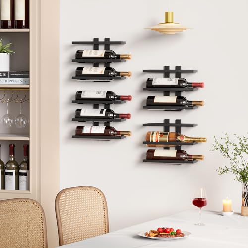 3 Tier Wall Mount Wine Rack (1 Pack (3 Bottles) / Black)
