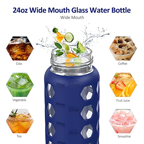 24oz Glass Water Bottle (Bule / 24 Ounces)