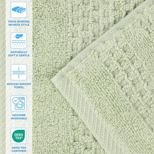 Playa Zero Twist Cotton Medium Weight Towels (9 Piece Towel Set / Green)